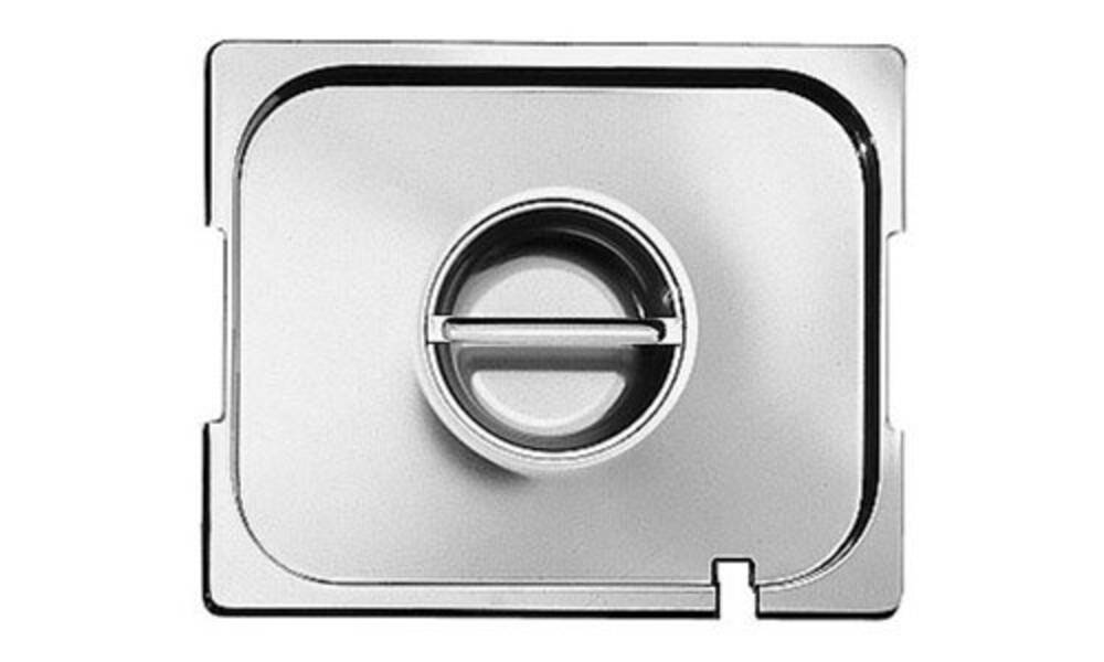 VÍKO GN 1/4 NEREZ S VÝŘEZY PRO DRŽADLA A NABĚRAČKU