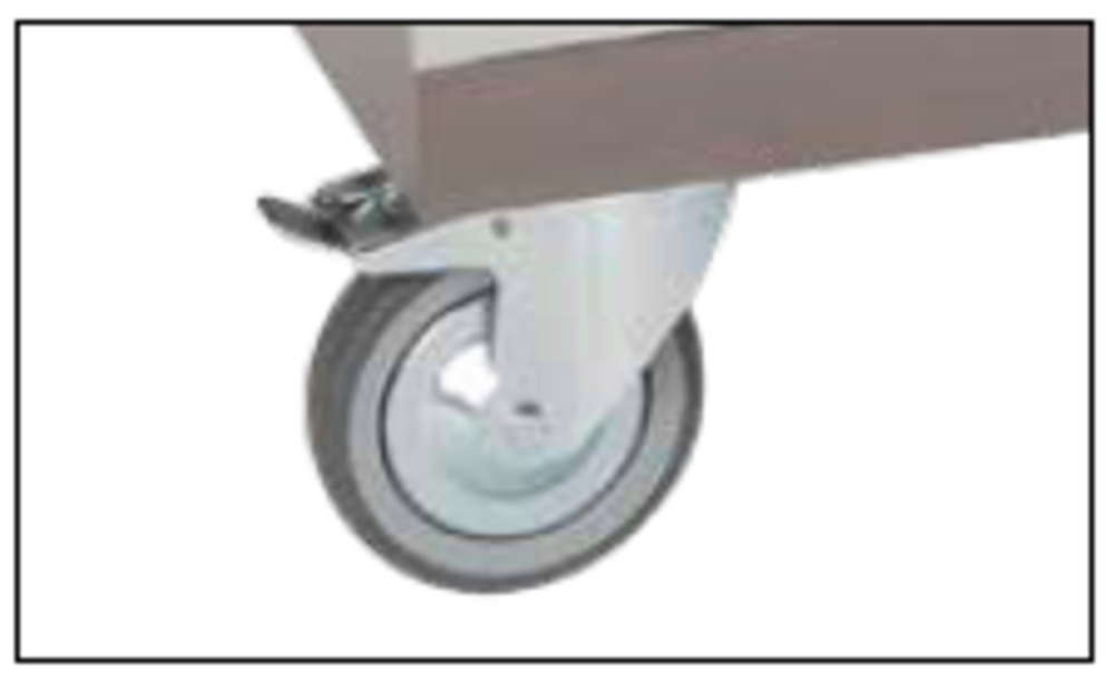 PŘÍPLATEK ZA ZESÍLENÁ OCELOVÁ KOLEČKA 125 MM, 2 KOLEČKA S BRZDOU (10)